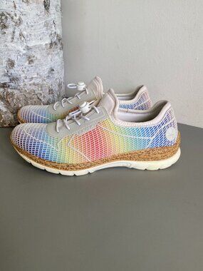Rieker Rainbow Grid Mesh Trainer Sneakers  Sz 39 US 8​